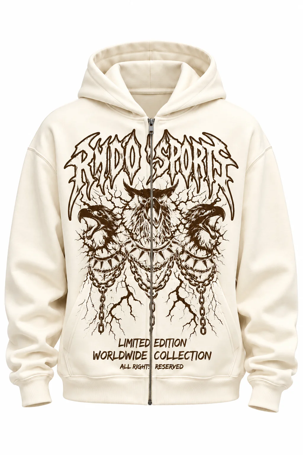 Ivory RYDO Sports Graphic Hoodie