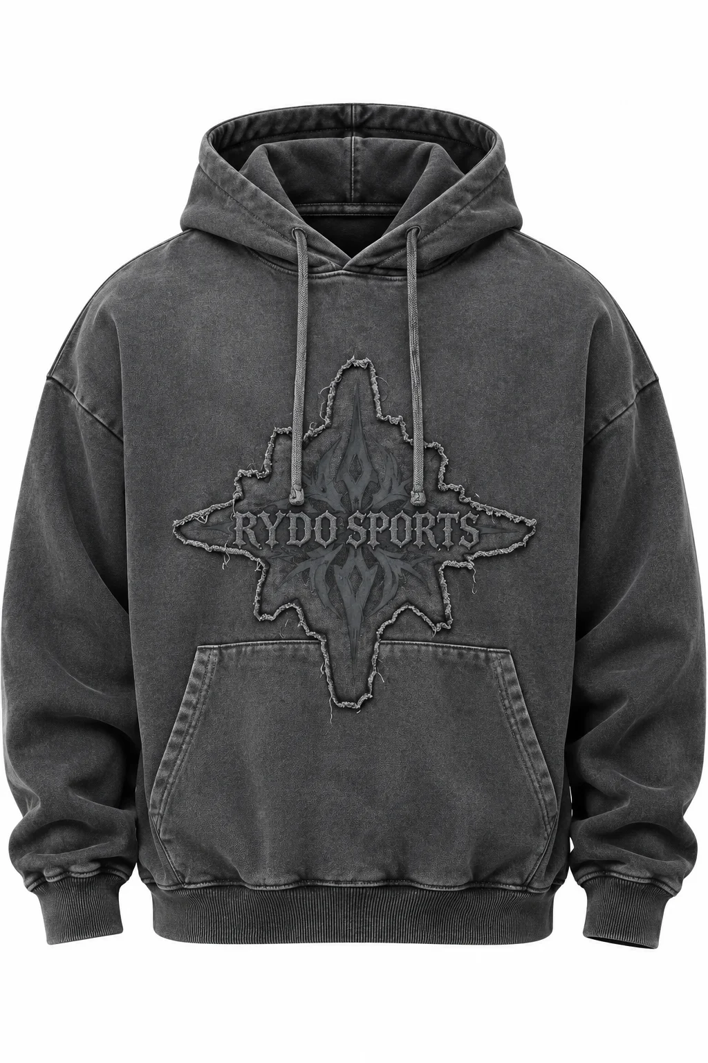 RYDO SPORTS Distressed Charcoal Hoodie